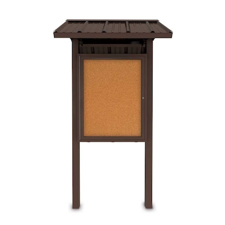 United Visual Products Corkboard, Fabrc, Brnz/Cobcc, 3 Door, 96x48" UV308-BRONZE-COBACC